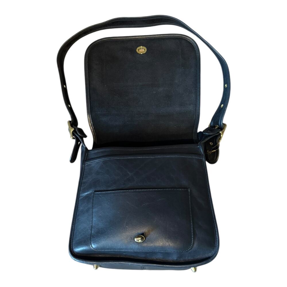 Vintage Y2K Coach Stewardess black leather crossbody bag 9525 adjustable strap - Picture 6 of 16